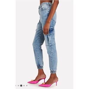 Ser.O.Ya NWT Veronica Cargo Jogger Blue Denim Jeans Women's 26 / 2 Boho Trendy